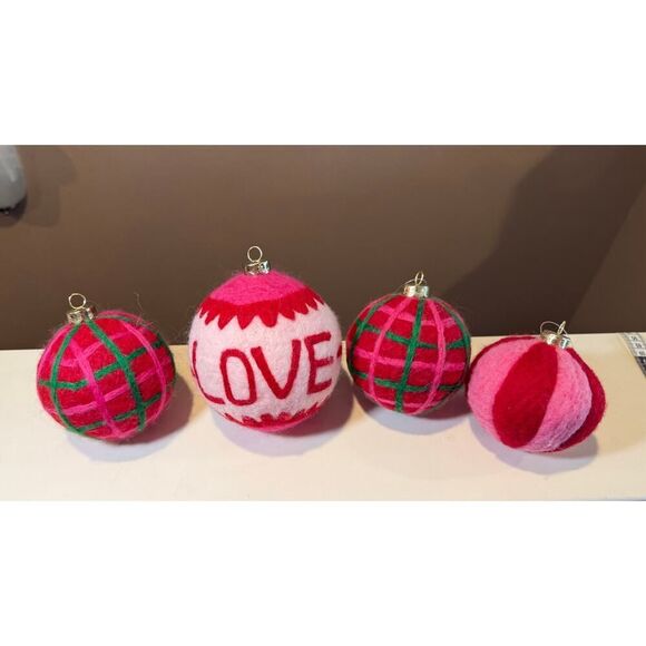 Shiraleah "Love" Assorted Set Of 4 
Felt Christmas Ornaments - Picture 4 of 8